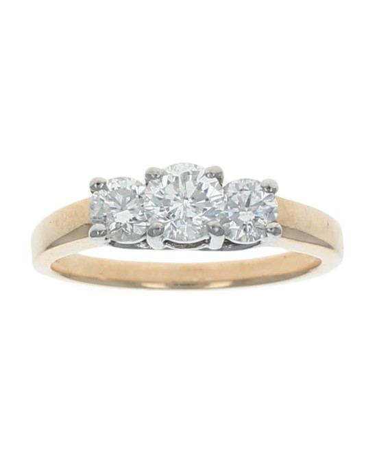 3 Stone Diamond Ring in Gold
